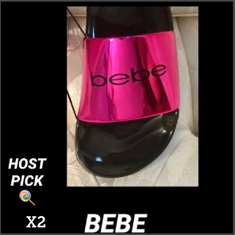 BEBE•GIRLS Hot Pink Metallic Slide - Picture 5 of 7